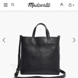 Madewell transport tote zip top in black